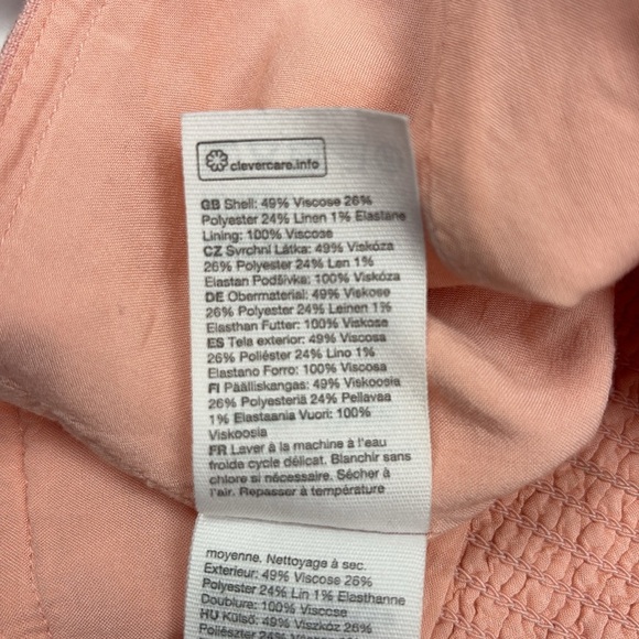 & Other Stories Corset Puff Sleeve Cropped Twill Blouse Pink 4 - Picture 6 of 6